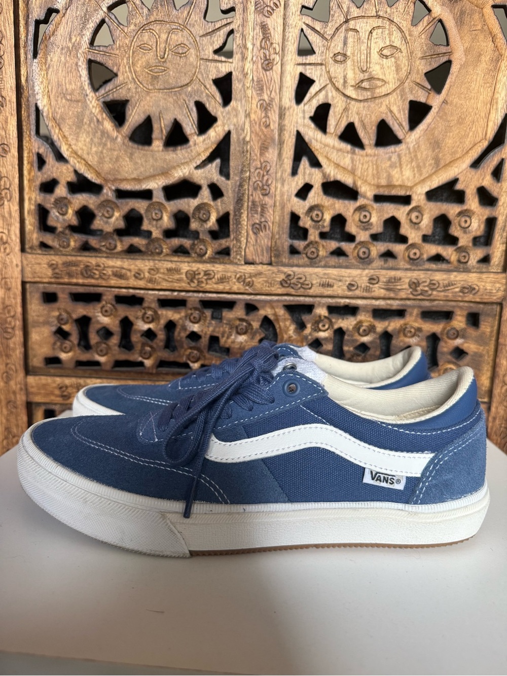 Vans Gilbert Crockett PopCush Skate Shoes Blue White Suede Canvas Men’s 7.5